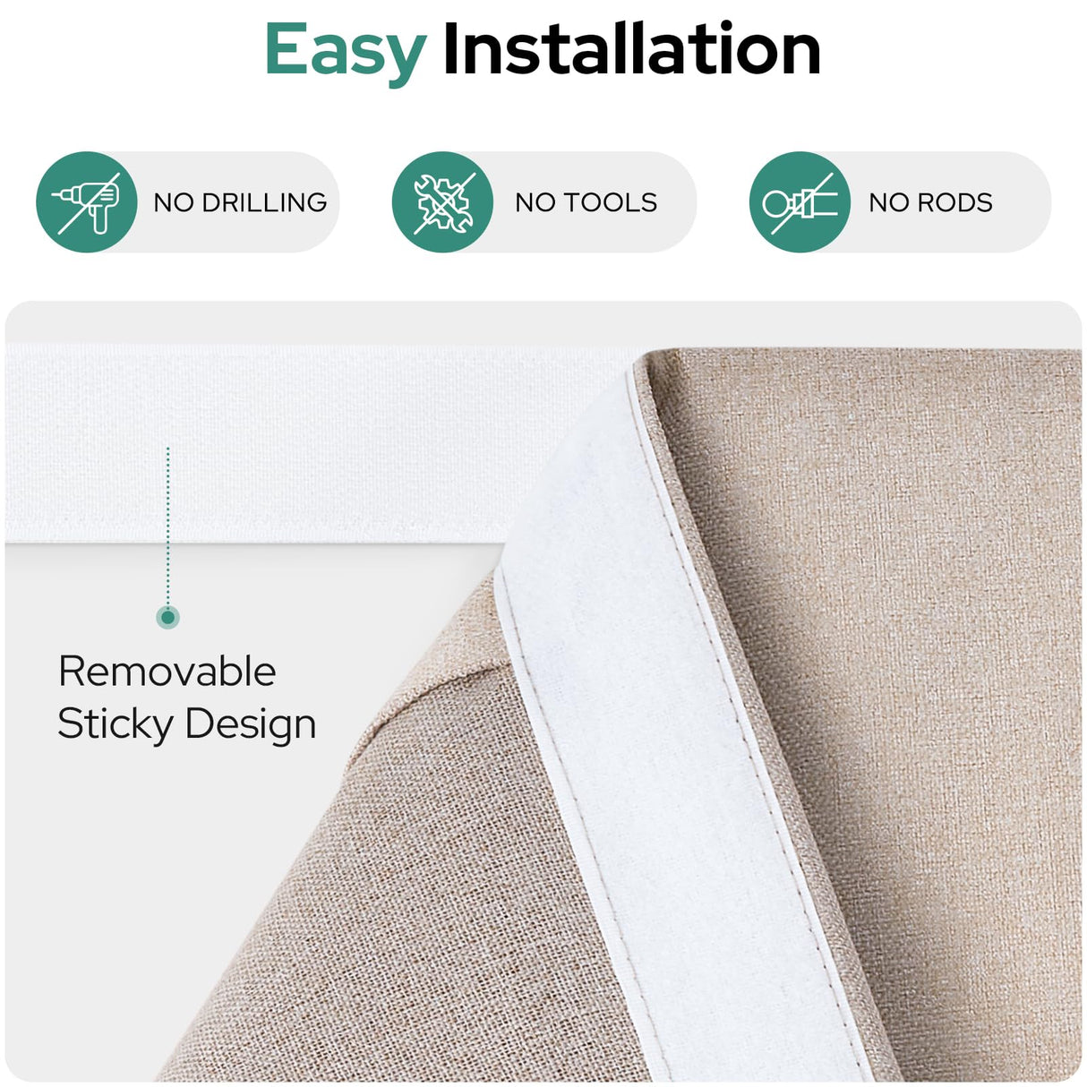 HOMEIDEAS 100% Linen Blackout French Door Curtains, Privacy Door Window Curtains, 26 X 68 Inch Room Darkening Blinds, Thermal Insulated Shades for Bedroom, 1 Panel, Natural HOMEIDEAS