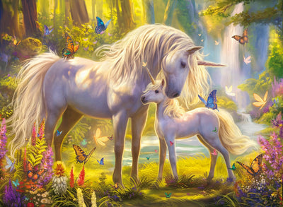 RANSUNN Puzzles for Kids Ages 6-8 8-10 - Unicorn and Foal, 200 Piece Puzzles for Kids, Learning Educational Jigsaw Puzzles Toys Gifts for 6 7 8 9 10 Year Old