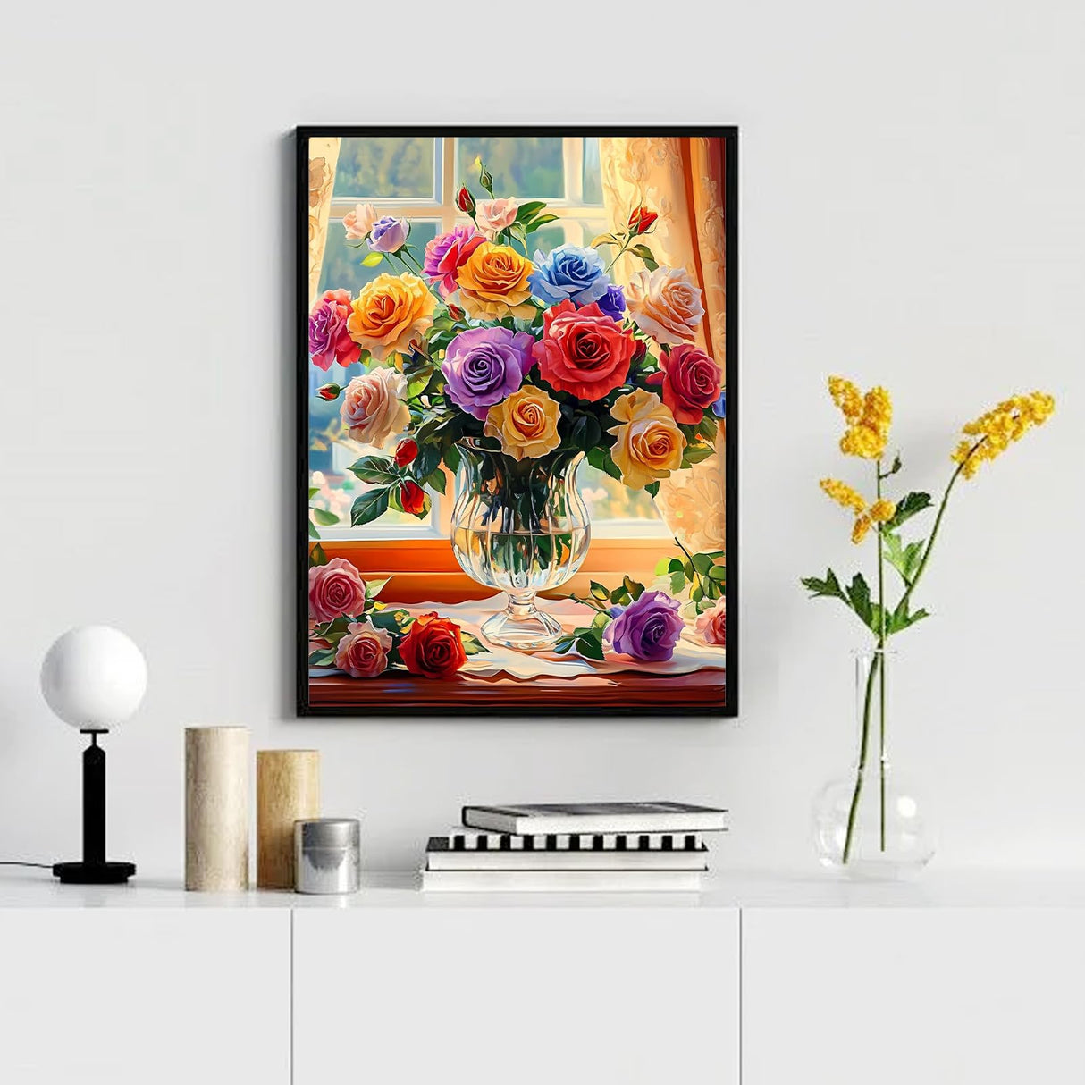 Ycydilirab Flower Diamond Art Kits for Adults-Diamond Paintings for Adults,Flowers DIY Gem Art for Adult Perfect for Relaxation and Home Wall Decor 12x16inch Ycydilirab