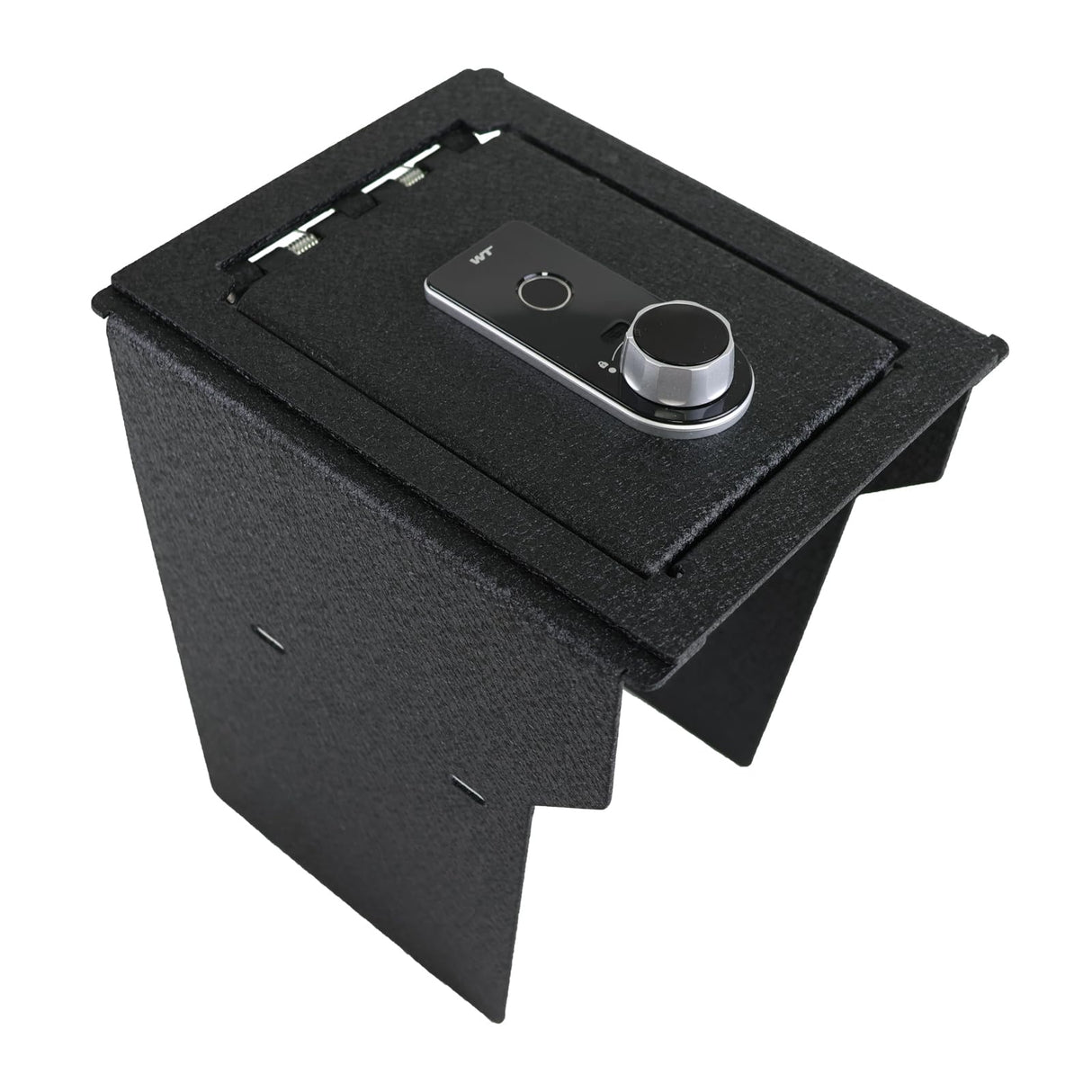 Center Console Safe Vault - KEREN Console Gun Safe Box Compatible with Rivian R1S 2021-2025 and Rivian R1T 2021-2025, Fingerprint Lock with Key KEREN