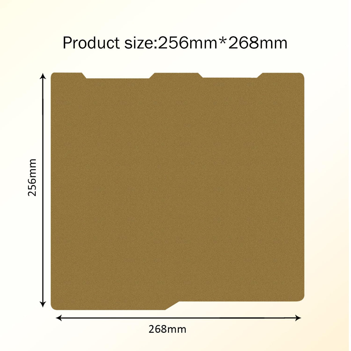 HzdaDeve 256X268MM PEI Sheet for Anycubic Kobra 3/Combo/ACE Pro Flexible Spring Steel Build Plate Double Sided Textured Bed Board for 3D Printer Accessories Replacement (Gold) HzdaDeve