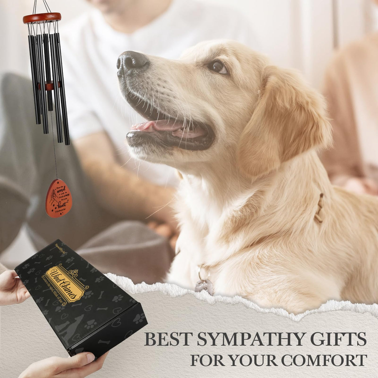 SteadStyle Pet Memorial Gifts for Dogs, Dog Memorial, Pet Memorial Wind Chime, Loss of a Dog Sympathy Gift, in Memory of Dogs Cats Gifts,Remembrance Bereavement Gift 25.5 in SteadStyle