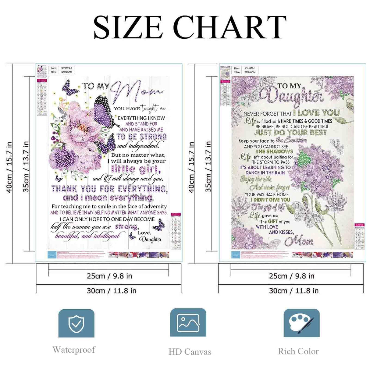 2 Pack Inspirational Diamond Painting Kits for Adult, Love Diamond Art Kits for Beginners, DIY Flower Butterfly Special Shaped Rhinestone Diamond Dots Gem Painting Art Craft for Home Decor 12x16Inch wavaiov