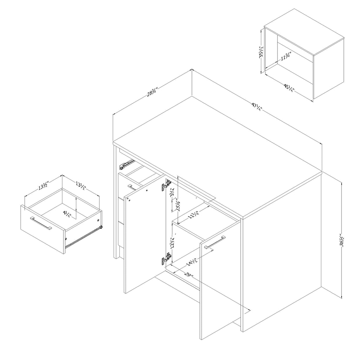 South Shore Myro Kitchen Island, Natural Walnut and White South Shore