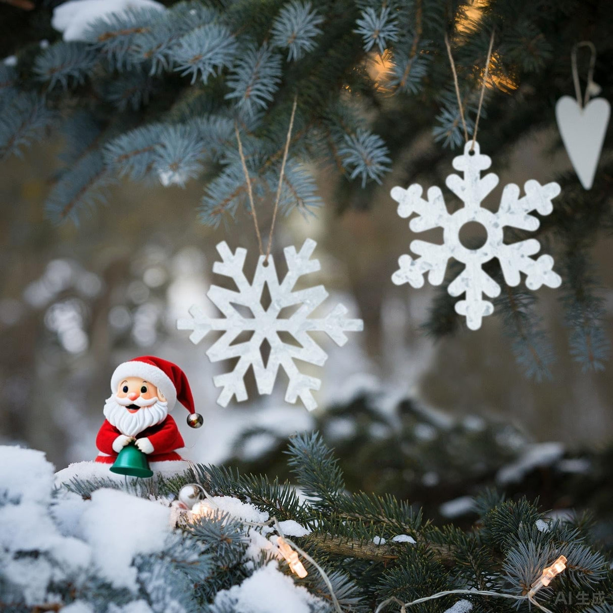 Oudain 6 Pieces Metal Snowflake Ornaments Christmas Galvanized Snowflake Hanging Ornament Farmhouse Snowflake Tree Hanging Decoration for Xmas Winter Party Decor, 5.12 Inch, Silver Oudain