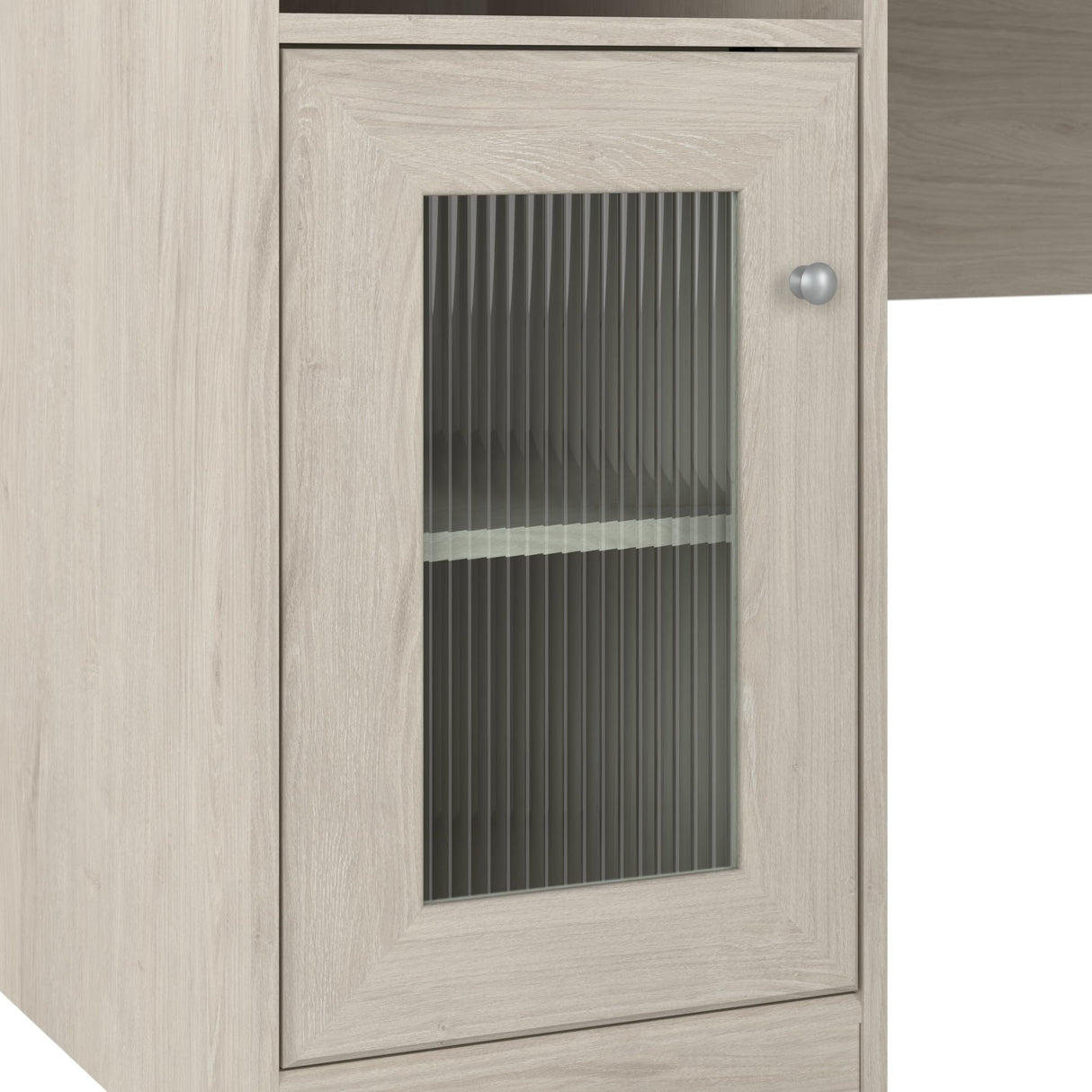 Bush Furniture Cabot 60W L Shaped Computer Desk with Storage in Linen White Oak Bush Business Furniture