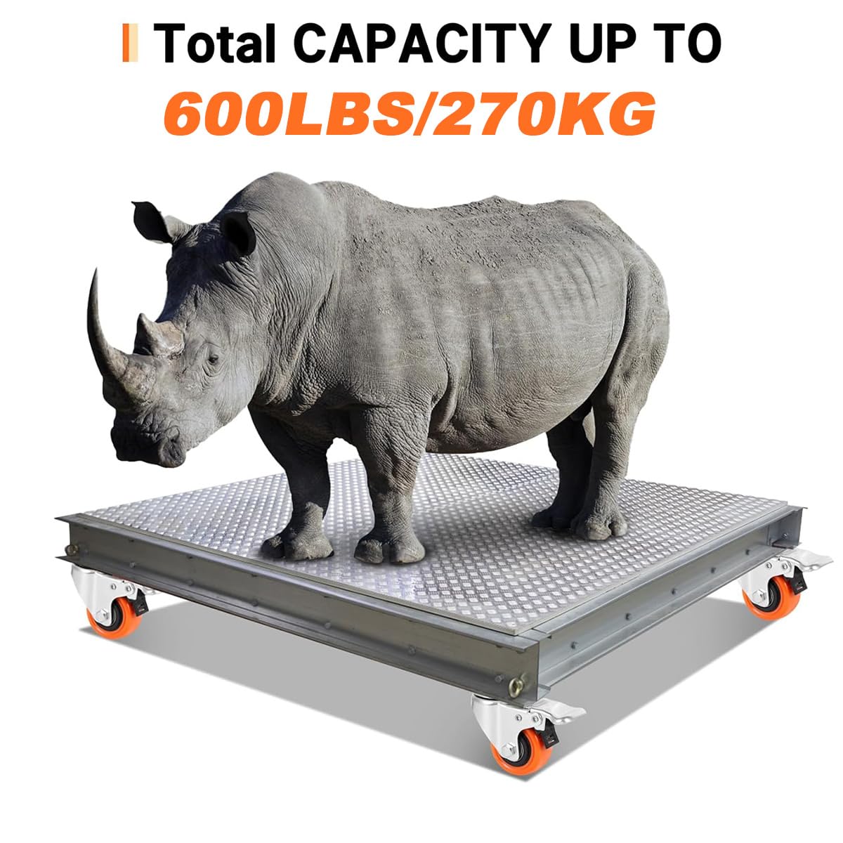 W B D WEIBIDA 2" Plate Caster Wheels Heavy Duty 600 Lbs Load Capacity Swivel Casters with Brake Set of 4, Safety Dual Locking, No Noise Wheels for Furniture, Carts (Screws and Screwdriver) W B D WEIBIDA