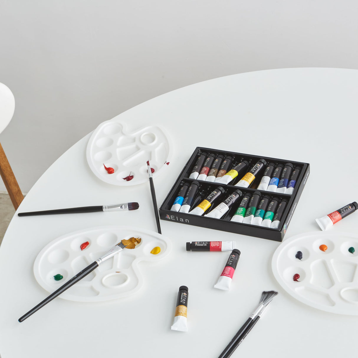 Elan Professional Oil Paint Set, 24 Vibrant Colors Mini Tubes 0.4fl oz, Non-toxic Oil Paints for Canvas Painting, Art Paints for Adults & Artists Elan