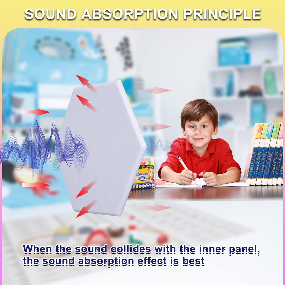 18 Pack Self-adhesive Acoustic Panels Soundproof Wall Panels 12"X10"X 0.4" Sound Absorbing Panel for Decoration Sound Deadening Panels Acoustic Treatment Panel For Home Office(White Hexagonal Design) Dmsky