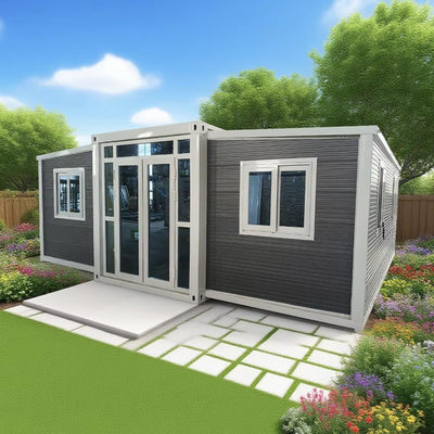 Modular Tiny Home Prefab Container House for Sale, with 2 Bedrooms, Kitchen, and Bathroom, Folding Portable House to Live in for Adults, Expandable Prefabricated Mobile Homes for Sale Tiny House