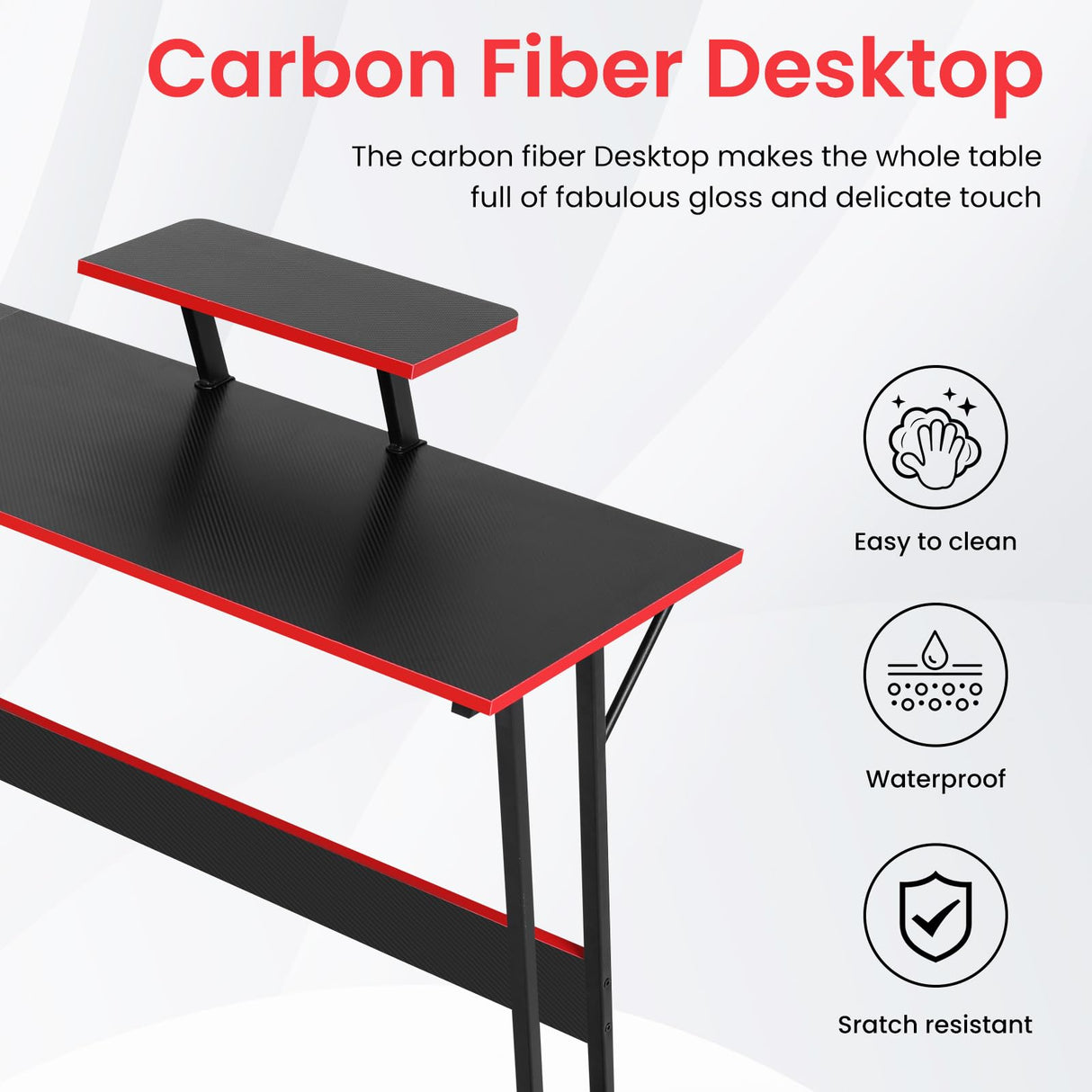 Pazidom L Shaped Gaming Desk, 50 inch Corner Desk, Office Computer Desk with Large Monitor Stand for Home Office Sturdy Writing Workstation, Easy to Assemble, Black Pazidom