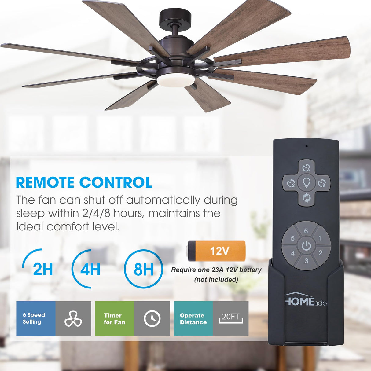 Ceiling Fans with Lights and Remote, 60 Inch Farmhouse Chandelier Ceiling Fan for Bedroom Flush Lighting Ceiling Fans Outdoor Indoor, 8 Reversible Blades DC Motor, Noiseless, ETL, Oil Rubbed Bronze Parrot Uncle