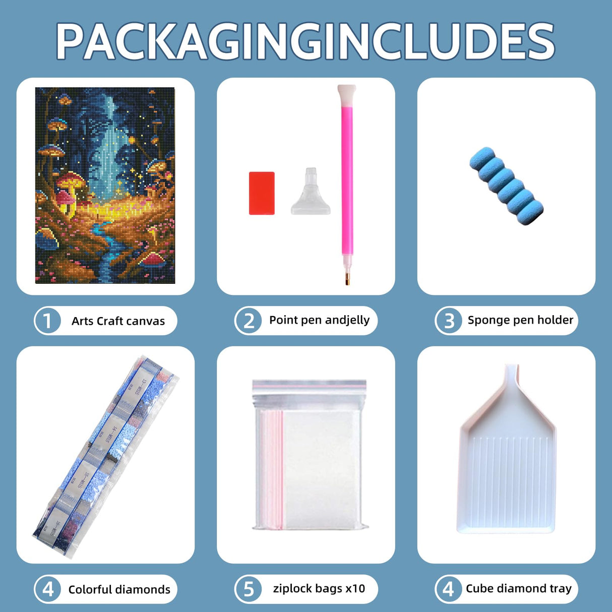 Ycydilirab Enchanted Glow Forest Diamond Painting for Adults-Diamond Art for Adult Beginners,Mushroom Gem Painting Crafts for Adults Home Wall Decor,DIY 5D Gem Art Perfect for Relaxation 12x16inch Ycydilirab