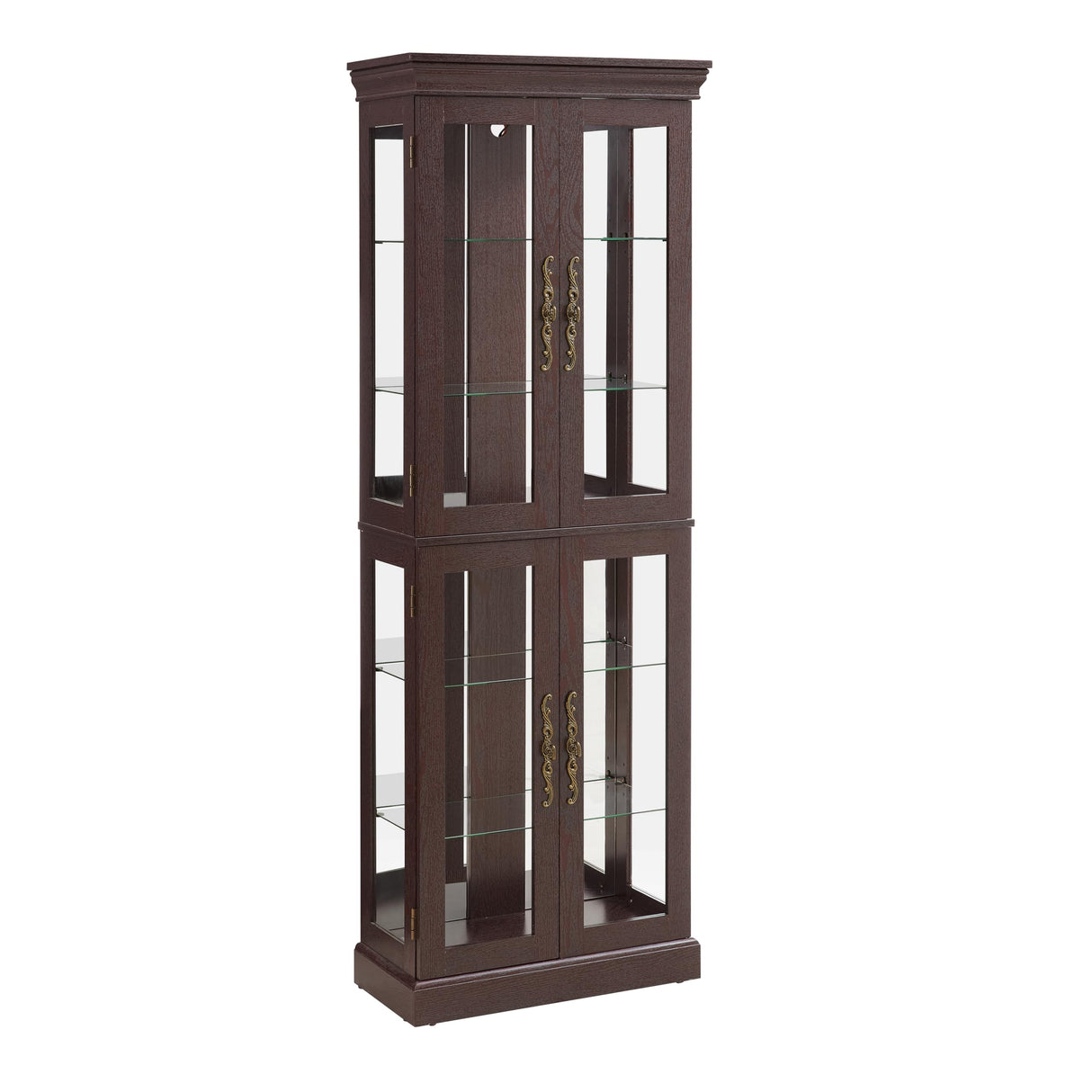 YiaFurio Lighted Display Cabinet Corner,Glass Curio Cabinet with Lights & Adjustable Shelves for Kitchen,Living Room,Office(Free Standing,Light Bulb Include) YiaFurio