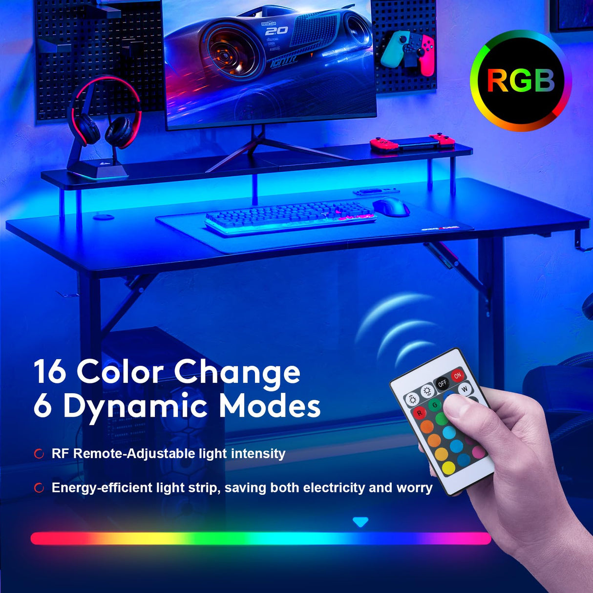 GTRACING GTP210-RGB Gaming Desk, RGB GTRACING