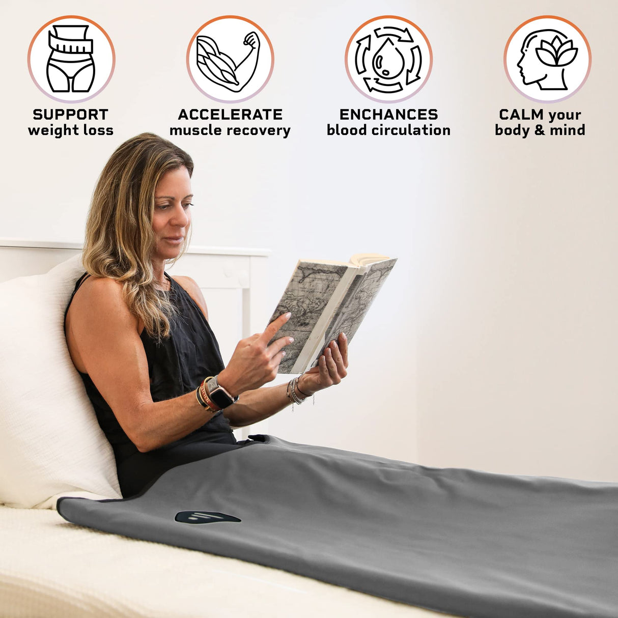 LifePro Rejuvawrap Far Infrared Sauna Blanket - Portable Infrared Sauna for Home Relaxation - Sauna Blanket - Infrared Blanket Sauna with 77–176 °F Temp Range LifePro