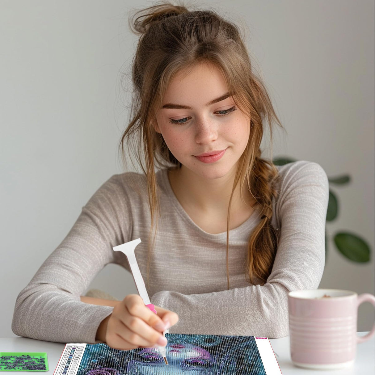 SENQAO Gothic Diamond Painting Kits for Adults, 5D Diamond Art Kits for Beginners, DIY Bear Horror Doll Round Full Diamond Gemstone Art Rhinestone Painting for Wall Decor 12X16 inch SENQAO