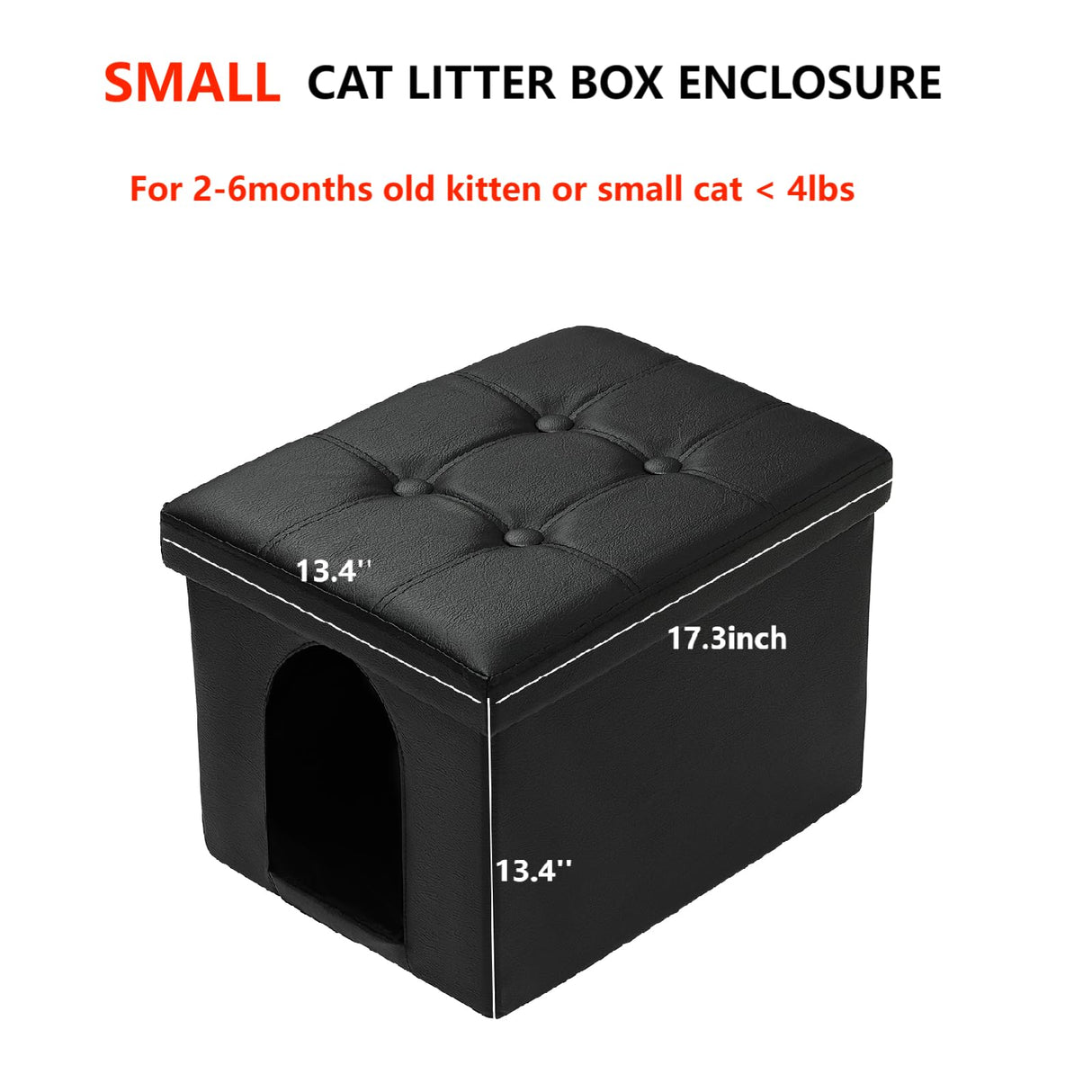 MEEXPAWS Cat Litter Box Enclosure Furniture Hidden for Small Cat, Cat Washroom Bench Cabinet |16 x 12x13 in| Dog Proof | Waterproof Inside | Easy Clean Assembly | Odor Control | Litter Box Not Include MEEXPAWS