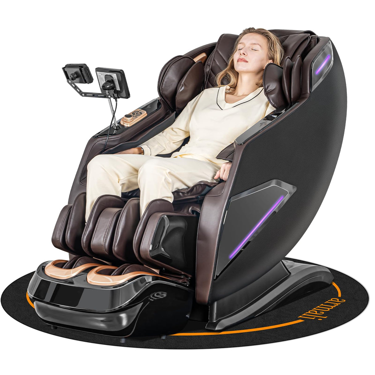 4D Massage Chairs Full Body,Zero Gravity SL-Track Shiatsu Massage Chair Recliner,Core Heating,20 Massage Techniques,Deep Yoga Stretch,Foot Rollers, Ai Voice,Touch Screen,Wireless Charging armali