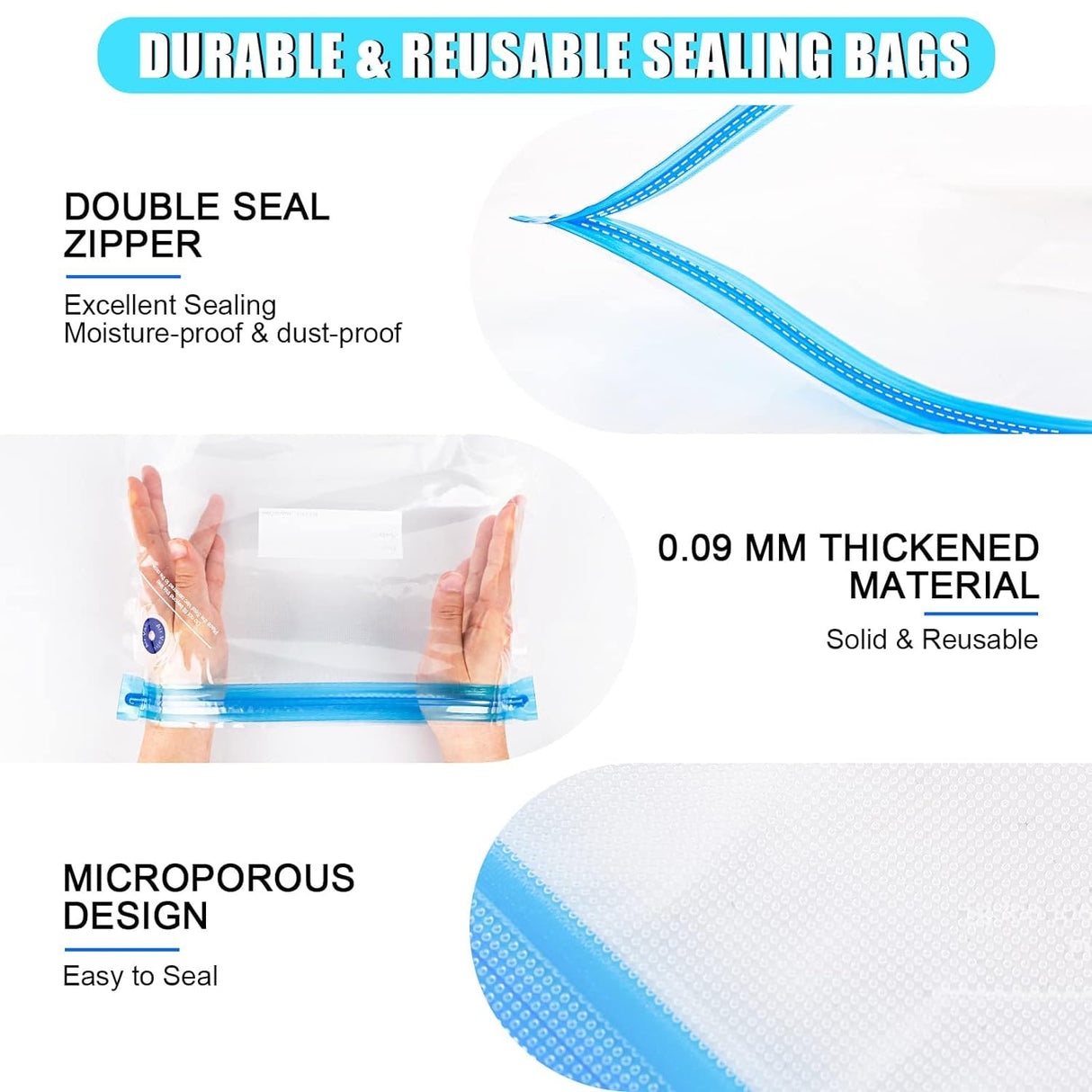 AMOLEN 3D Printer Filament Storage Bag Vacuum with Two Sizes - 45 PCS Spool Storage Sealing 12 Bags Dust Proof Humidity Resistant for Keeping Filament Dry AMOLEN