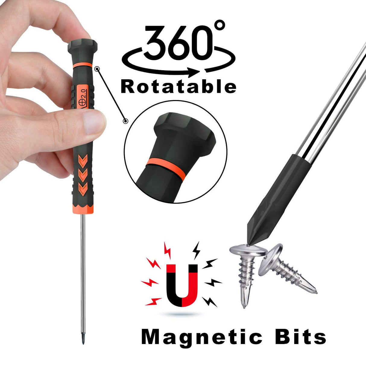 Screwdriver Set, 12 Pcs Small Screwdriver Set with Flathead Phillips Pentalobe Screwdriver In Different Sizes for iPhone PC Laptop Eyeglass Jewelry Watch QUEENTI