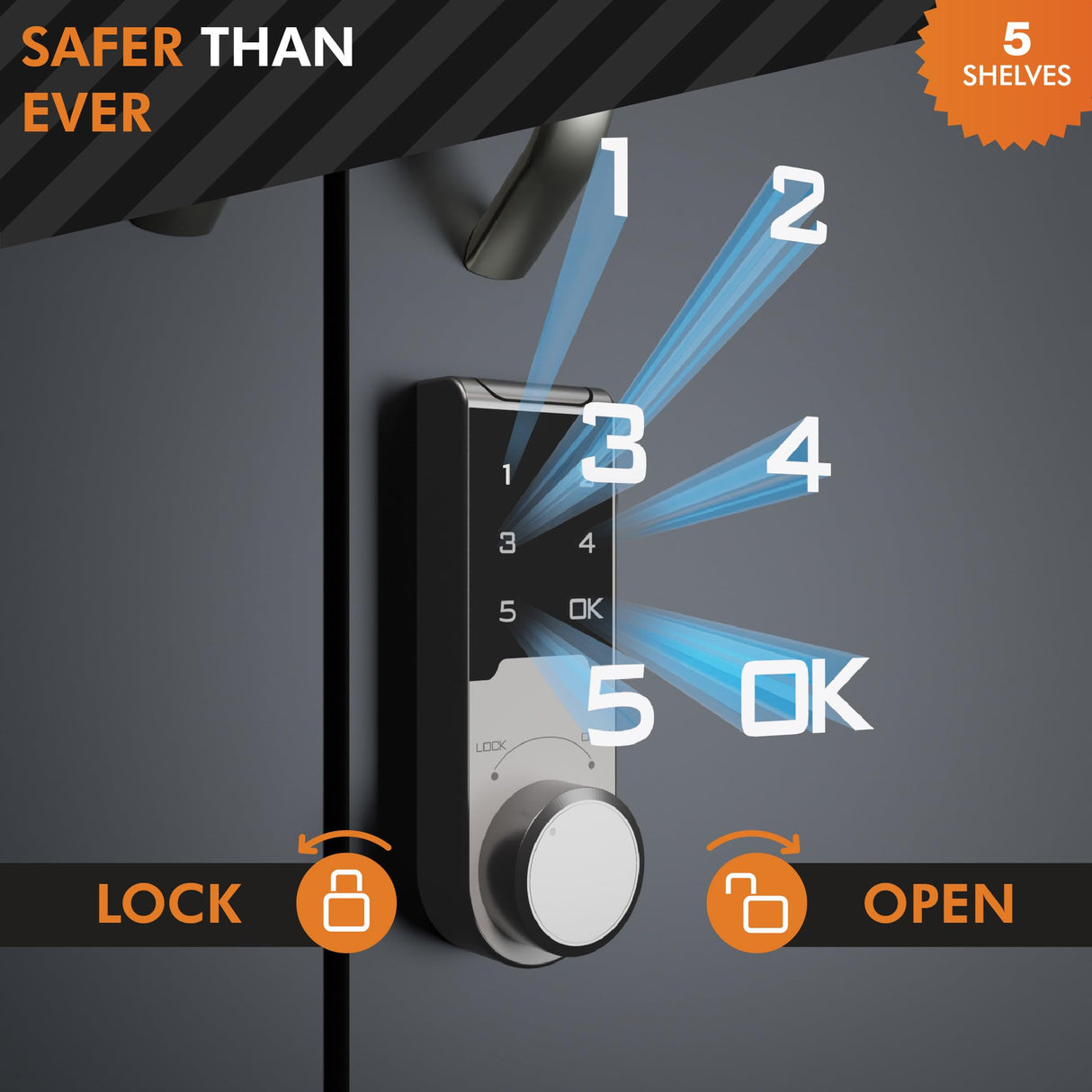 METALTIGER Extra-Spacious Metal Storage Cabinet with Wheels Digital Lock - Garage Storage Cabinet, 72" Rolling Lockable Cabinet (Dark Gray) METALTIGER