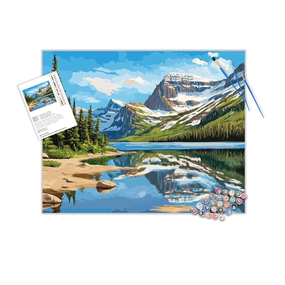 ARNLRDYA Glacier National Park Paint by Number for Adults, Mountains Landscape Paint by Number Kits, Forest Lake Scenery DIY Acrylic Painting for Gift Home Wall Decor(16×20inches, Unframe) ARNLRDYA