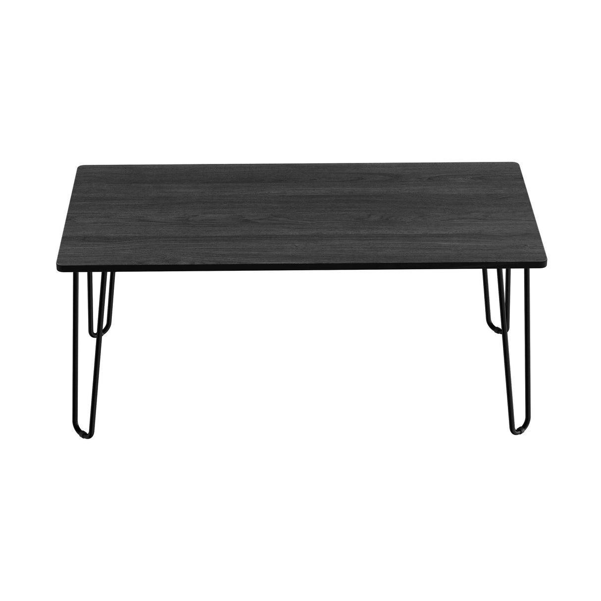 Coffee Table with Hairpin Legs - Modern Industrial Style Home Decor - Woodgrain-Look and Steel Accent Living Room Furniture by Lavish Home (Black) Lavish Home