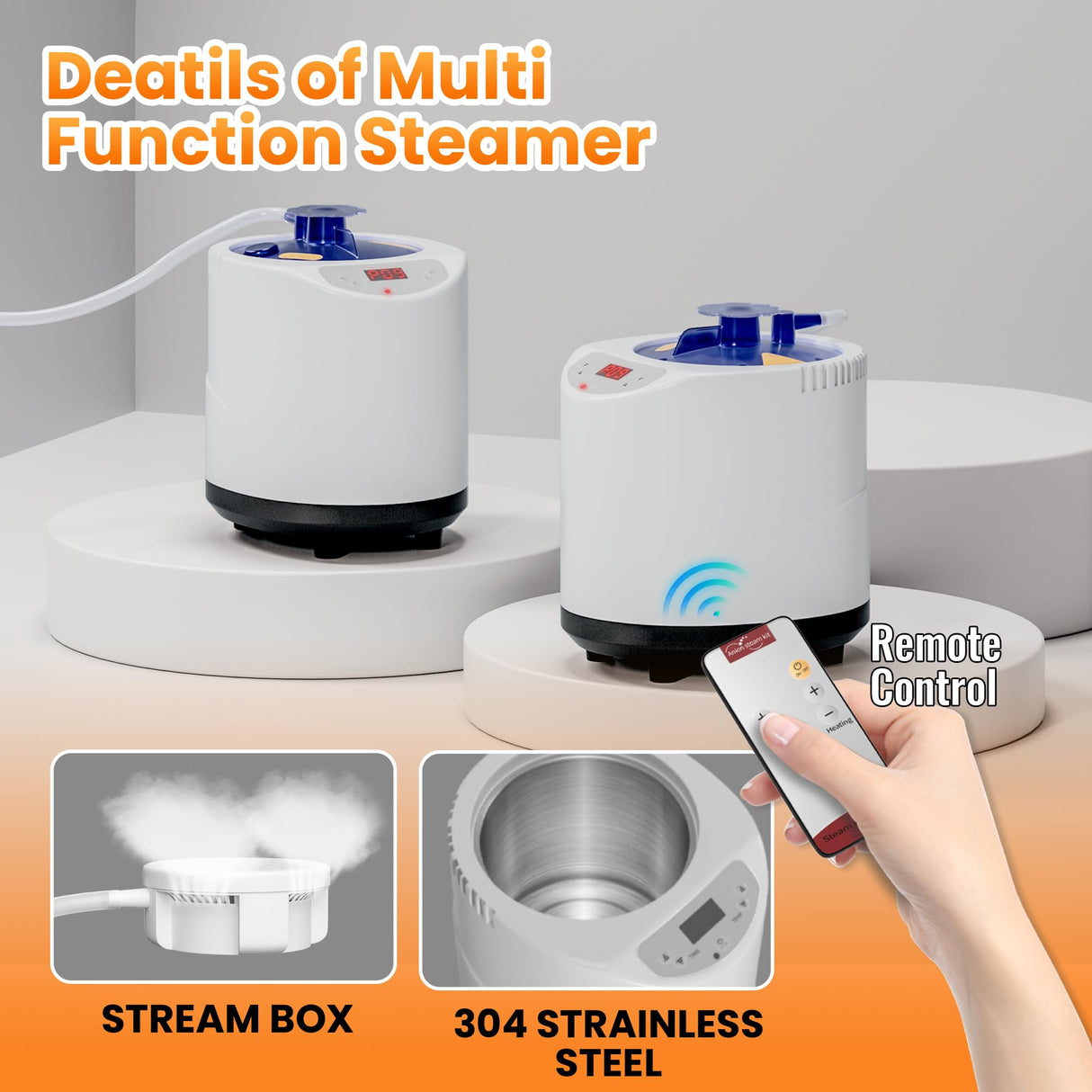 Manastin 2 Person Portable Steam Sauna for Home, 1 or 2 Person Full Body Sauna Tent with 2 Foldable Chairs,9 Levels of Sauna Box with Remote Control, Black Manastin