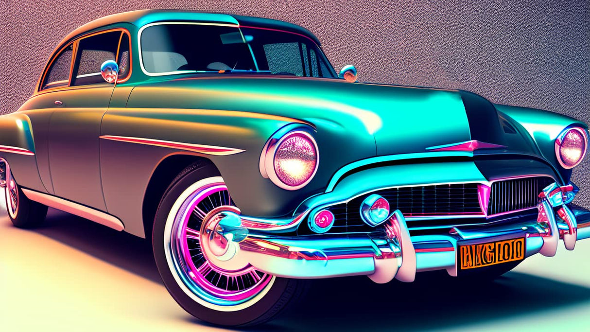 NUFTVI Diamond Art Kits, Vintage Car, 12x16 inches, Beautiful Diamond Art Painting, Digital Kit, Full Drill, Relaxing Art Craft Kit for Adults NUFTVI