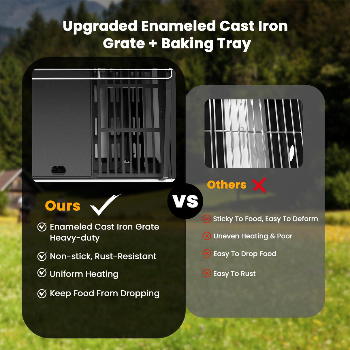 4-Burner Gas BBQ Grill with Side Burner, Porcelain-Enameled Cast Iron Grates, Baking Pan, 42,000 BTU Stainless Steel Propane Grill for Outdoor Cooking and Patio Barbecues Electactic