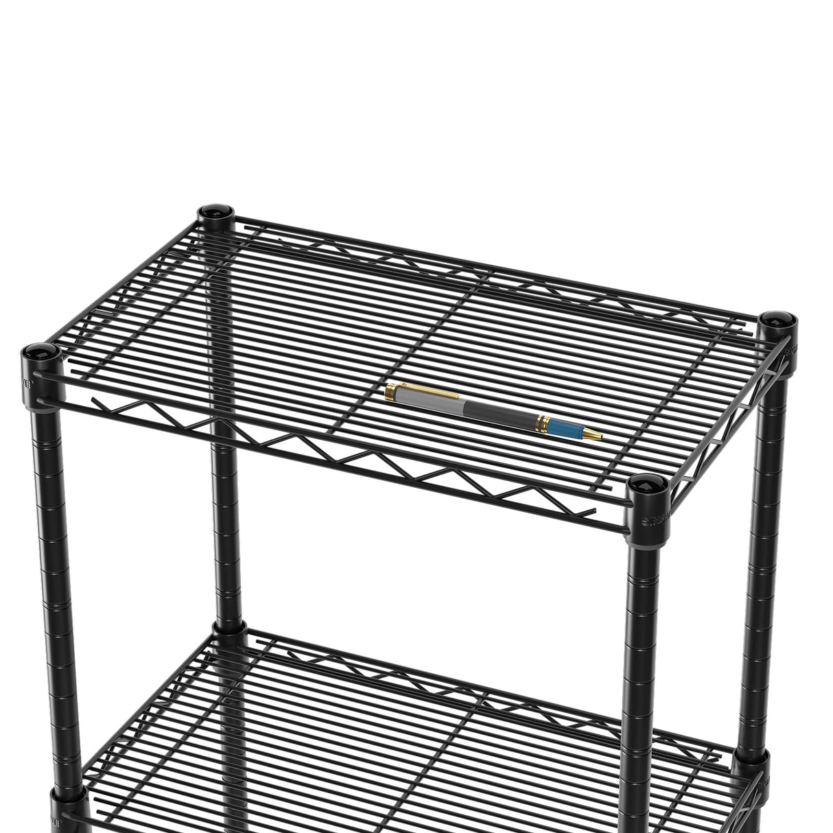 SINGAYE 5 Tier Shelf Wire Shelving Adjustable Storage Shelves Rack Standing Units for Kitchen Closet Laundry Bathroom Organizers Metal Pantry Narrow Mesh Gaps 10" D x 16" W x 55" H Black SINGAYE