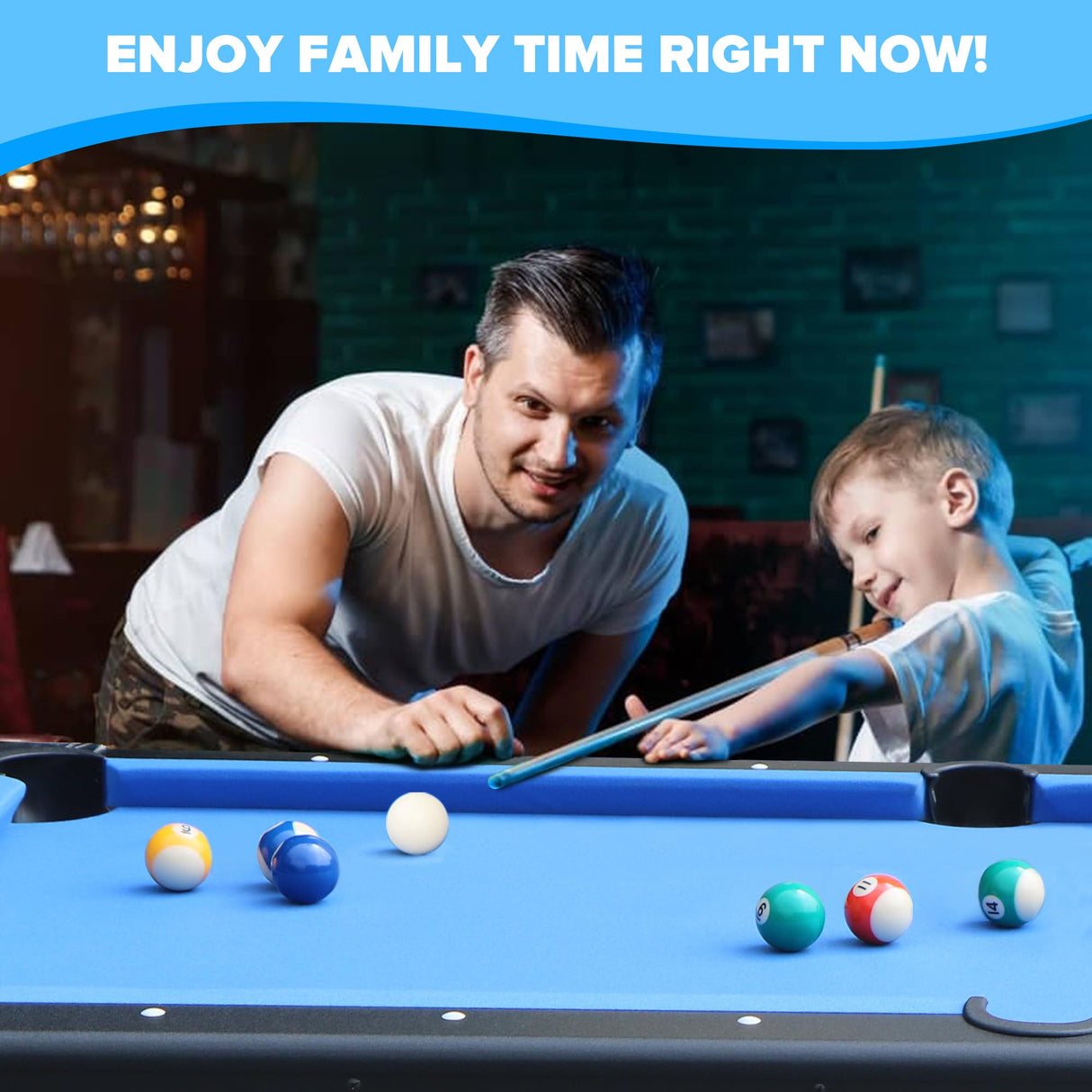 Ditkoko Billiard Table, 65.75" Folding Pool Table with with Balls, Cues, Chalk, Brush and Triangle, Pool Table Set for Family Game Room, Adult Rrec Room, Basements, Man cave or Garage Dithoko