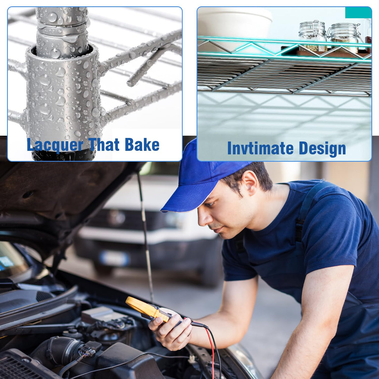 Storage Shelves 4-Shelf Shelving Metal Storage Rack Adjustable Heavy Duty Shelves, 22" L×12" W×42" H,1000 lb Capacity for Pantry, Office, Closet and Garage Shelves,Black Generic