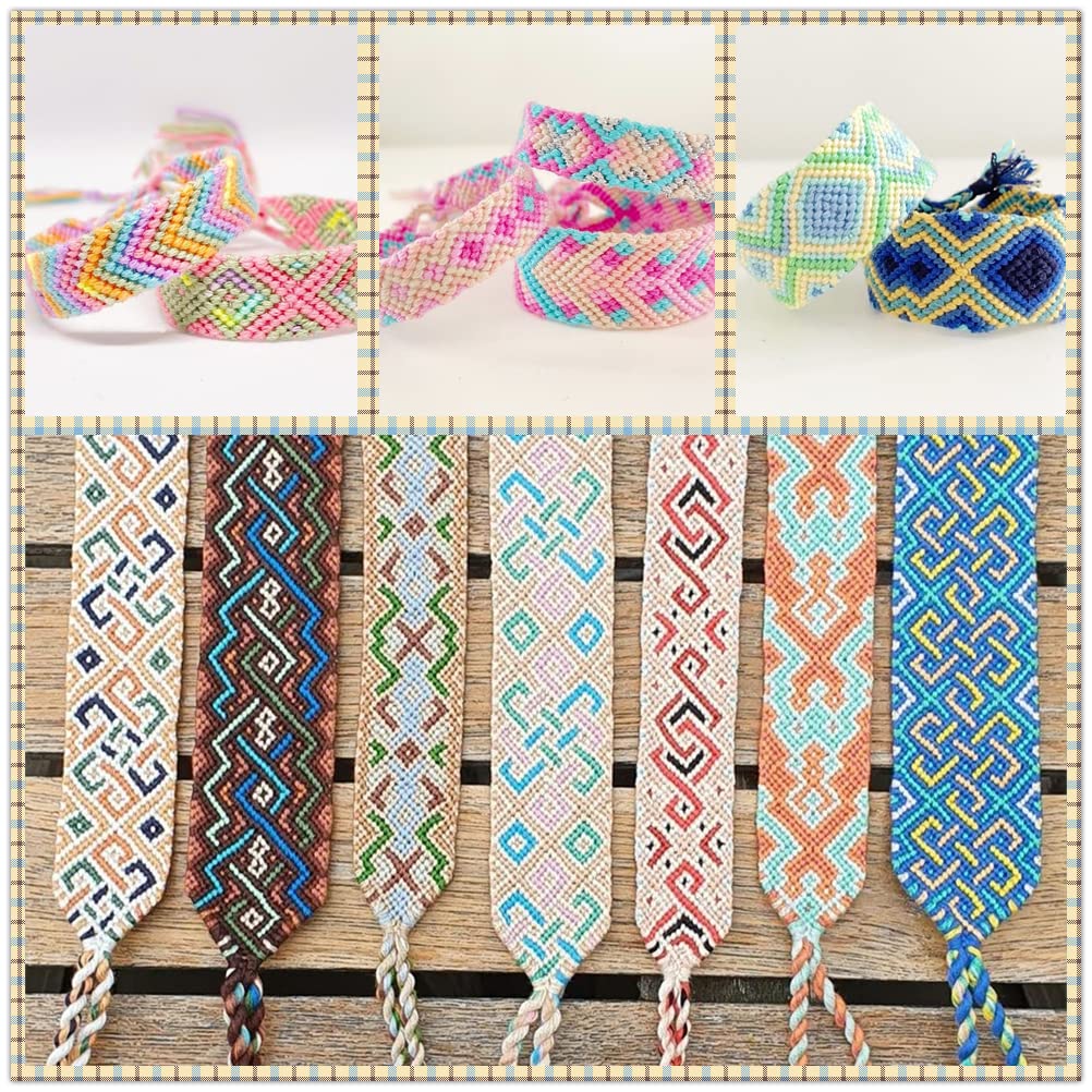 660Pcs Friendship Bracelet String Kit with Storage Box, Embroidery Floss Kit Include 110 Colors Embroidery Thread, 500 Beads, 50 Cross Stitch Tools for Hand Embroidery Knitting Sewing Floss Bobbins CUVOKUR