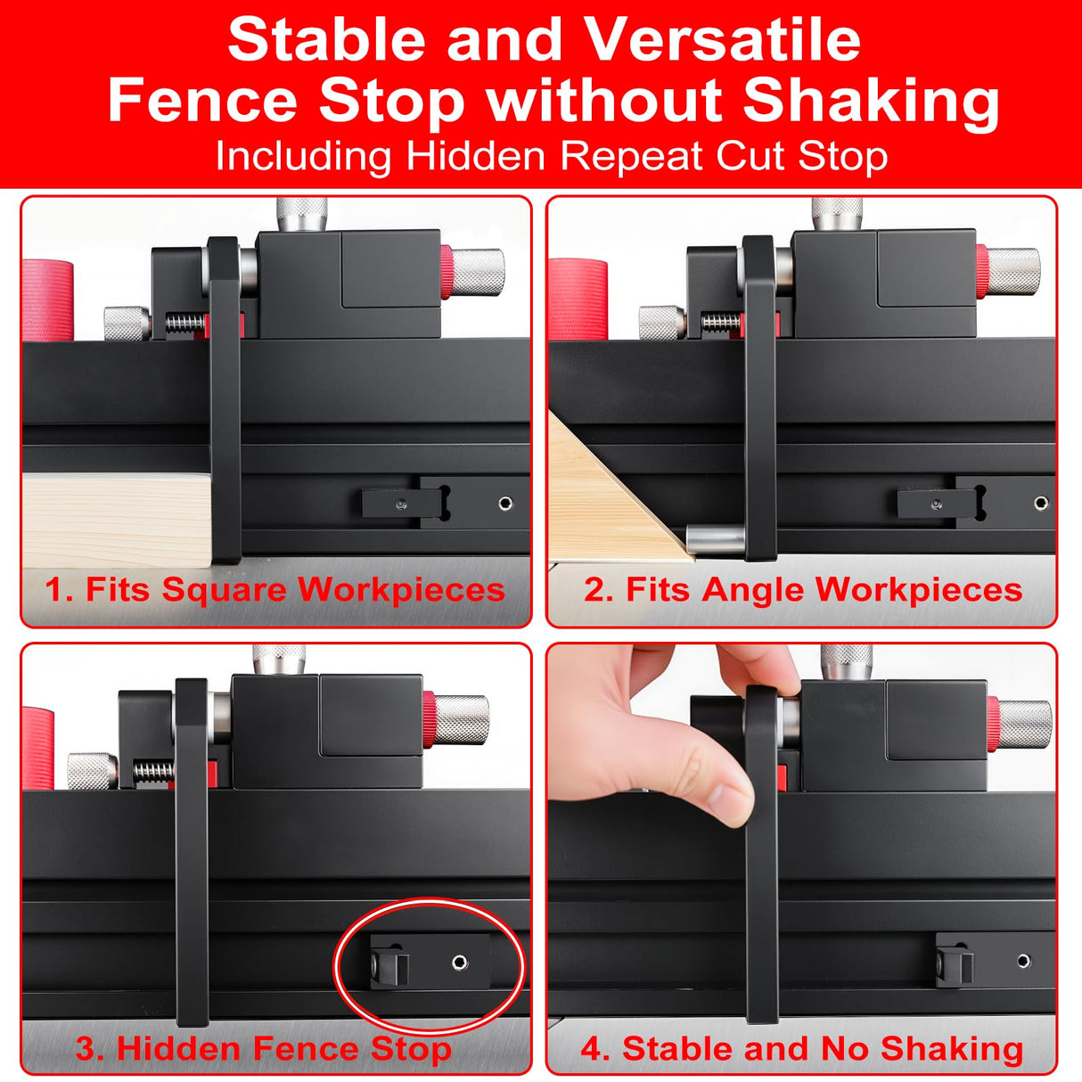 GOINGMAKE Table Saw Miter Gauge with Micro Adjustable Flip Stop and Extendable Fence and Quick Angle Stop for Table Saw Band Saw Router Table Fit 3/8 x 3/4" T Slot for Woodworking Crosscut, Miter Cut goingmake