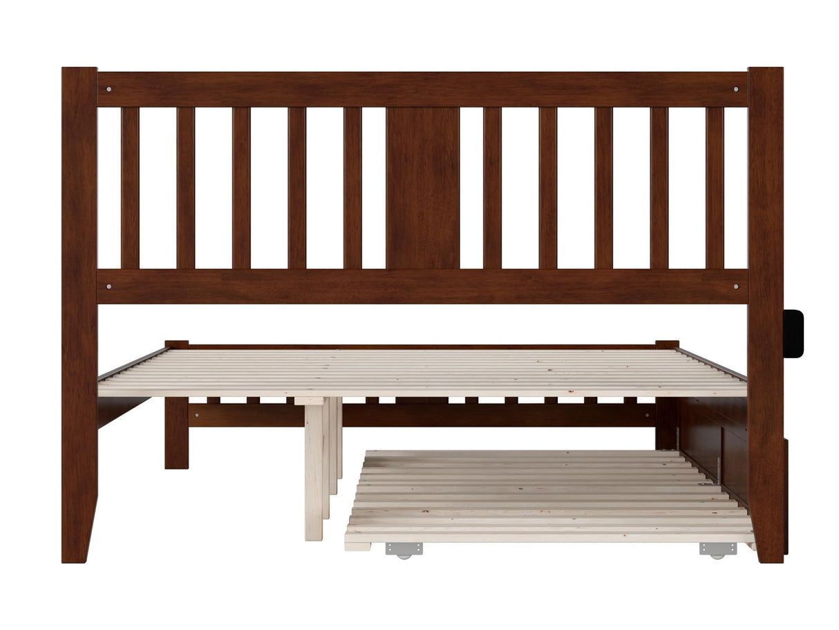 AFI, Tahoe Queen Platform Bed with Matching Footboard, Twin XL Trundle, Walnut AFI