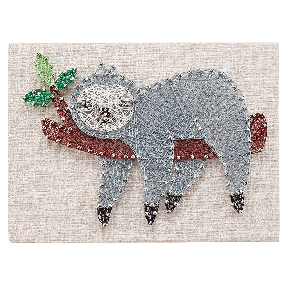 WEBEEDY DIY String Art Kit for Adults Beginners, Cute Sloth Animal Nail String Craft Kit, Include All Necessary Accessories and Frame for Christmas Mother's Day Valentine's Day Home Wall Decor Gift WEBEEDY