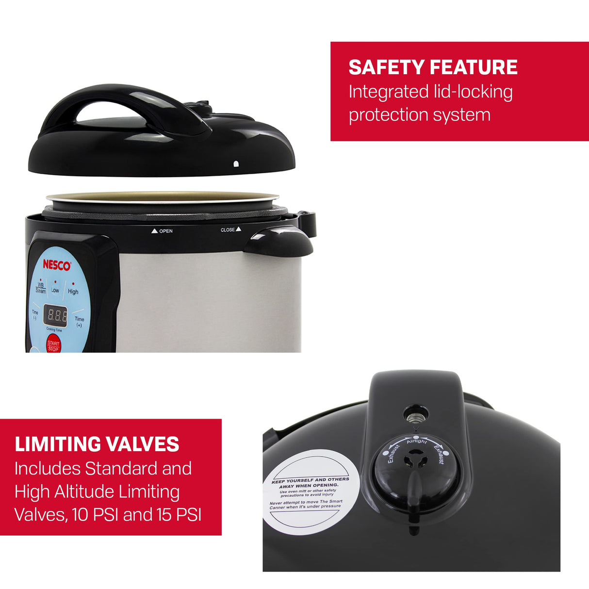 NESCO NPC-9 Smart Electric Pressure Cooker and Canner, 9.5 Quart, Stainless Steel Nesco