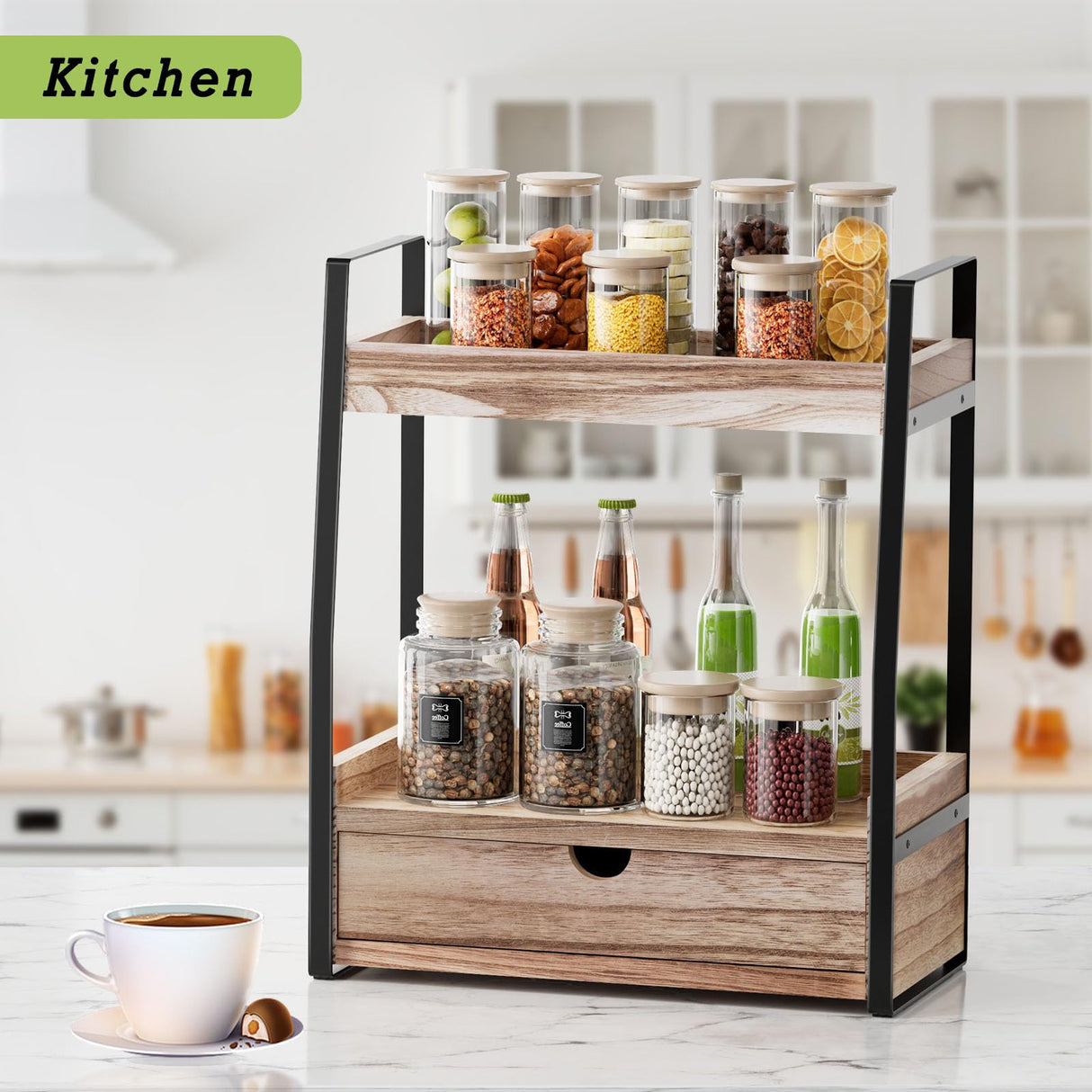 Boulphia 2-Tier Bathroom Organizer Countertop, Bathroom Sink Organizer Countertop, Bathroom Vanity Organizer, Bathroom Counter Shelf, Vanity Organizer Countertop, Bathroom Counter Storage for Bathroom Boulphia