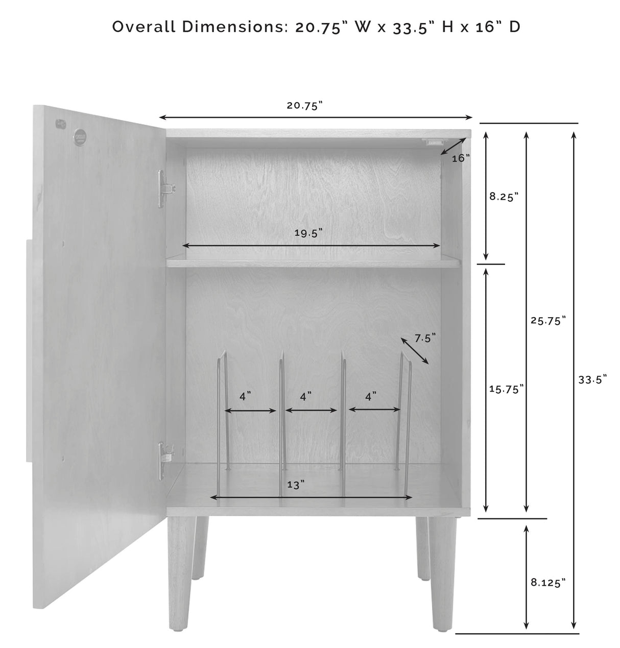 Crosley Furniture Everett Record Player Stand with Storage for Vinyl Records, Acorn Crosley Furniture