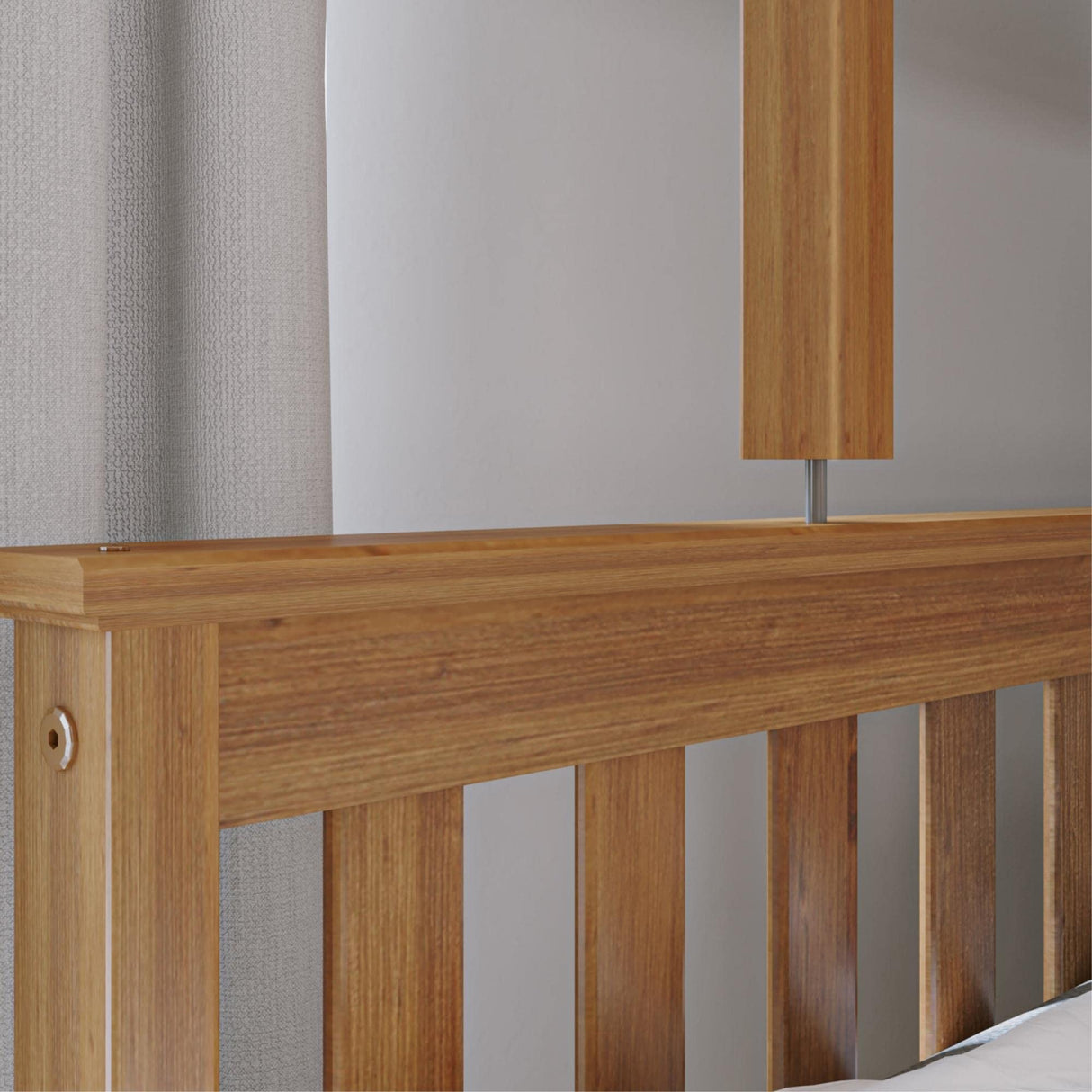 Max & Lily Bunk Bed, Twin-Over-Full Bed Frame for Kids with Trundle, Pecan Max & Lily