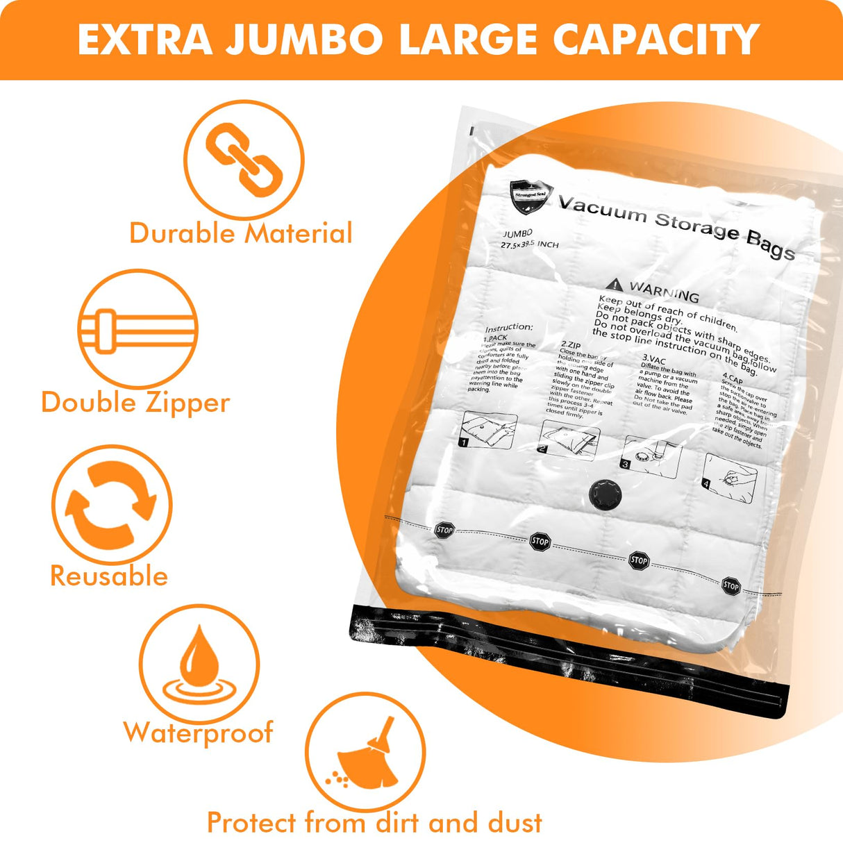 24 Pack Vacuum Storage Bags with Electric Pump, (5 Jumbo, 5 Large, 5 Medium, 5 Small, 4 Roll Up Bags) Space Saver Bag for Clothes, Mattress, Blanket, Duvets, Pillows, Comforters,Travel GONGSHI