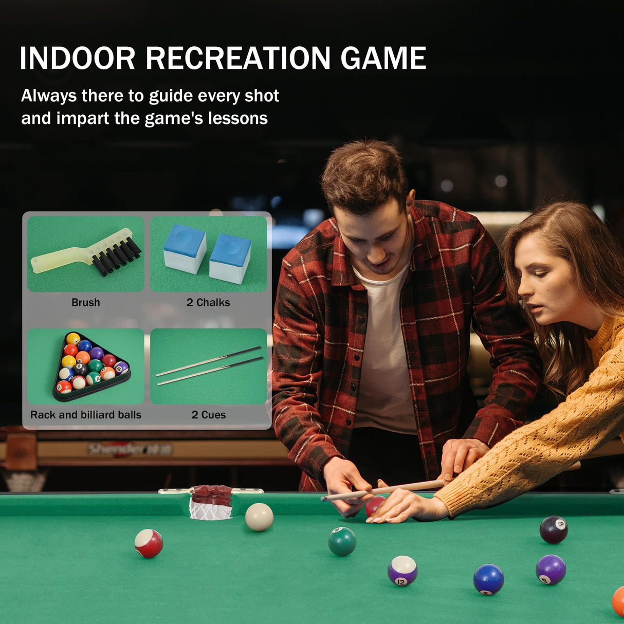 4.5Ft Foldable Pool Table, 54" Portable Folding Billiard Table for Kids and Adults, Indoor Pool Arcade Game Table with 2 Cues, 16 Balls, Triangle, 2 Chalks for Family Game Rooms (GREEN) RAYKEEP