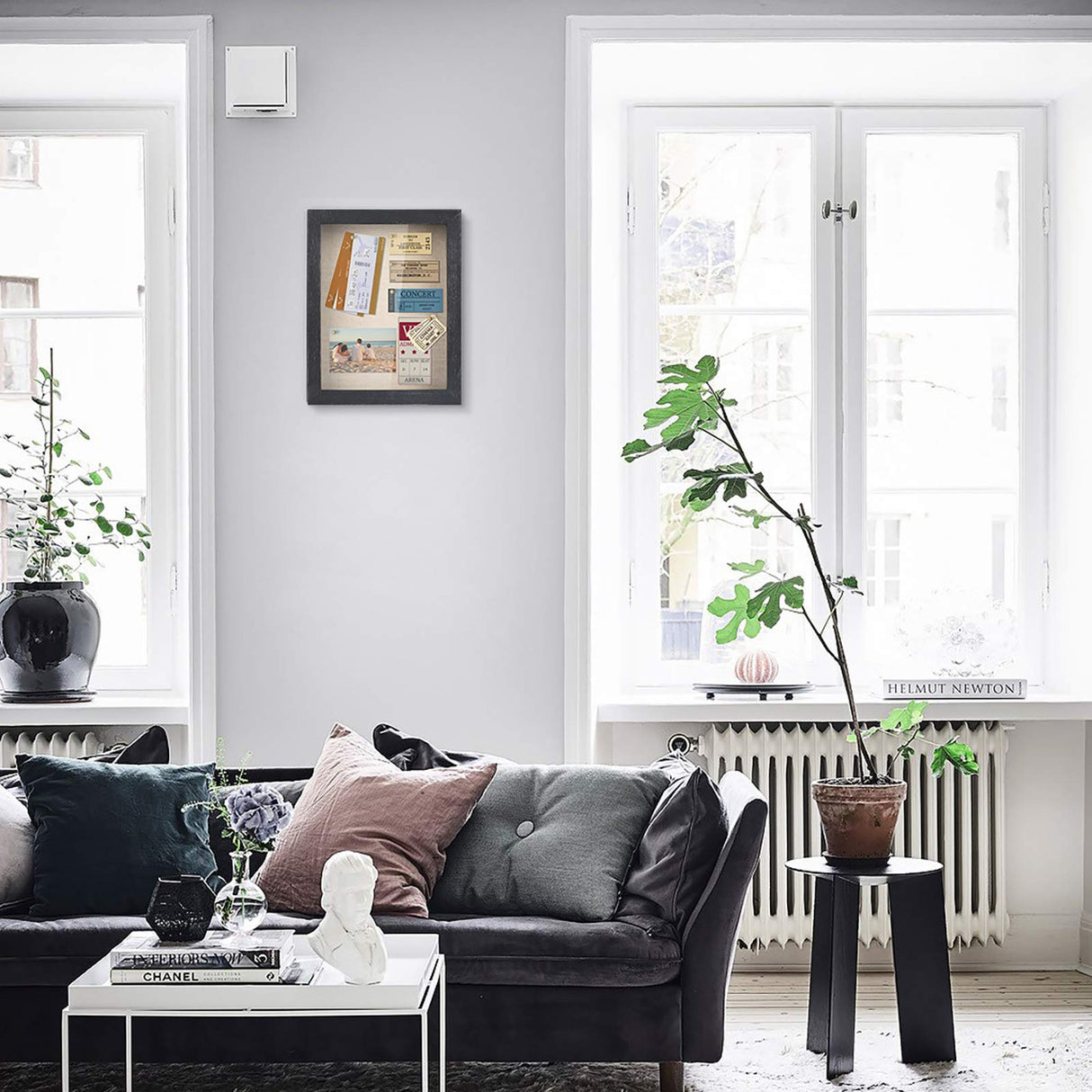 Love-KANKEI Shadow Box Frame 8x10 Shadow Box Display Case with Linen Back Memorabilia Awards Medals Photos Memory Box Gift Rustic Black Love-KANKEI