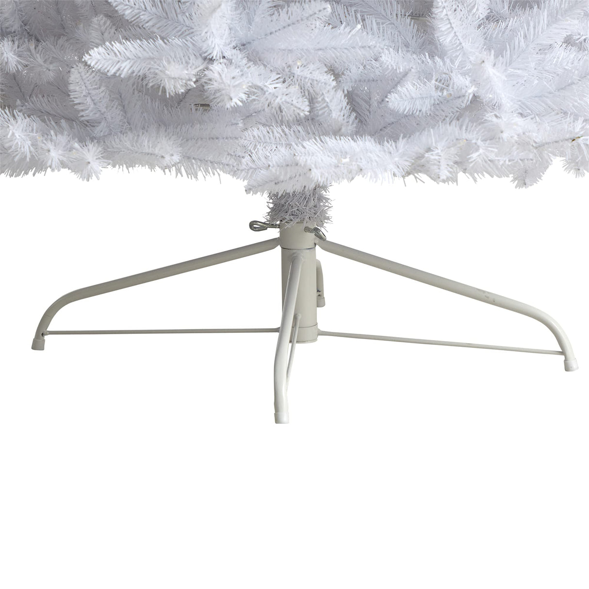 Nearly Natural 10ft. Slim White Artificial Christmas Tree with 800 Warm White LED Lights and 2420 Bendable Branches Nearly Natural