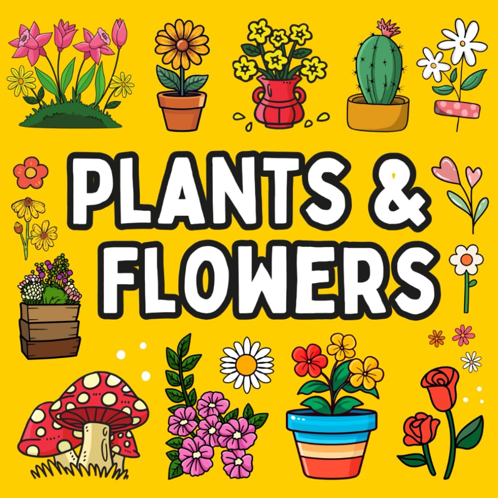Bold and Easy Flowers & Plants Coloring Book: 51 Big and Simple Designs for Adults, Seniors, and Kids WoodArtSupply