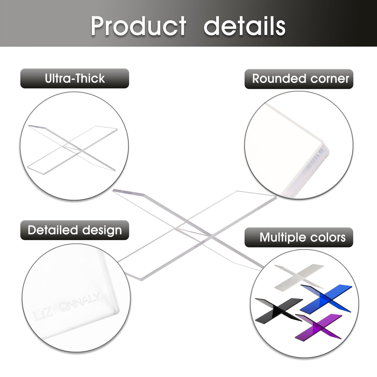 LIZ QNNALY Large Clear Acrylic Book Stand - Perfect for Displaying Open Books on Your Coffee Table - Ideal for Bibles, Cook Books, Guest Books, Magazines, Each with a Lucite Paperweight (Clear) LIZ QNNALY