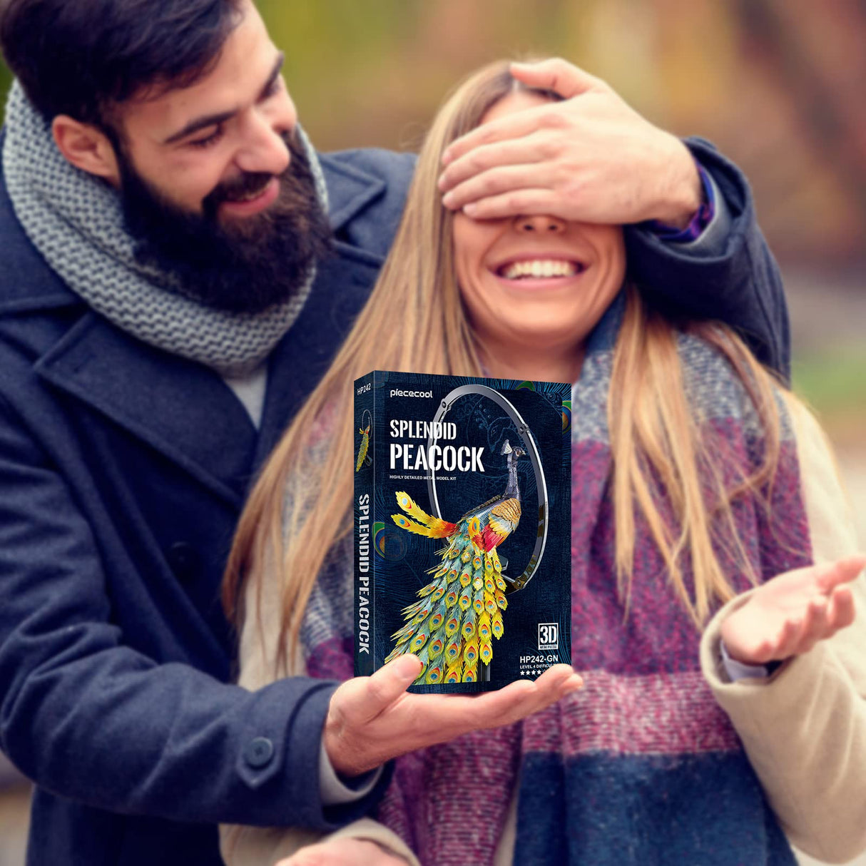 Piececool 3D Puzzles for Adults, Gorgeous Peacock 3D Metal Model Building Kits, Challenging Brain Teaser 3D Puzzles DIY Assembling Crafts Kit Creative Gfits Home Decor Piececool