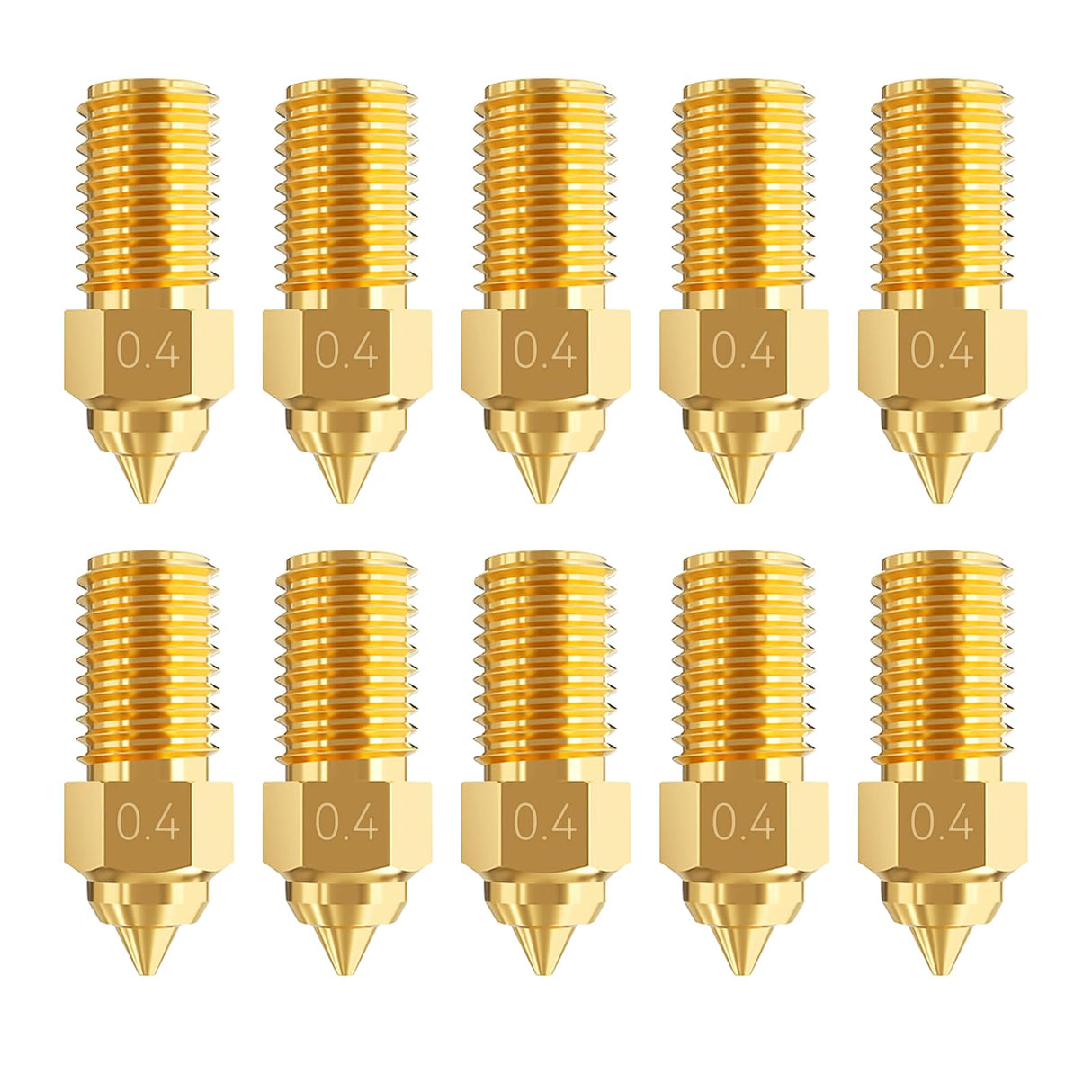 CCTREE 10PCS 0.4mm Ender 3 V3 SE Brass Nozzles Kit, 3D Printer Parts High Speed M6 0.4mm Nozzles Kit for Creality 3D Printer Ender 3 V3 SE, Ender 5 S1, Ender 7, Spider 1.0 Hotend CCTREE